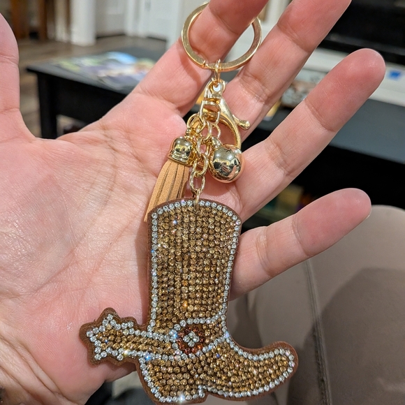 can't Accessories - Gold Cowboy Boot Keychain